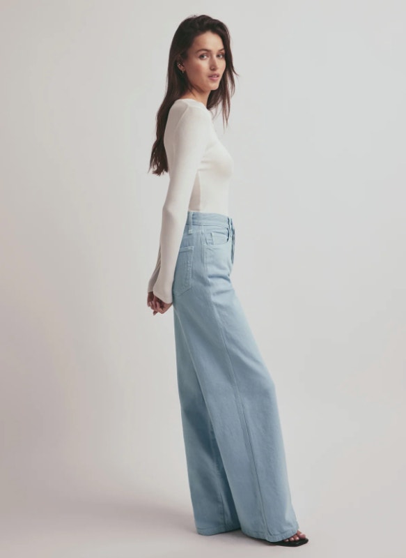 Favorite Daughter The Masha Super High Rise Wide Leg Jean Coastal Size 31